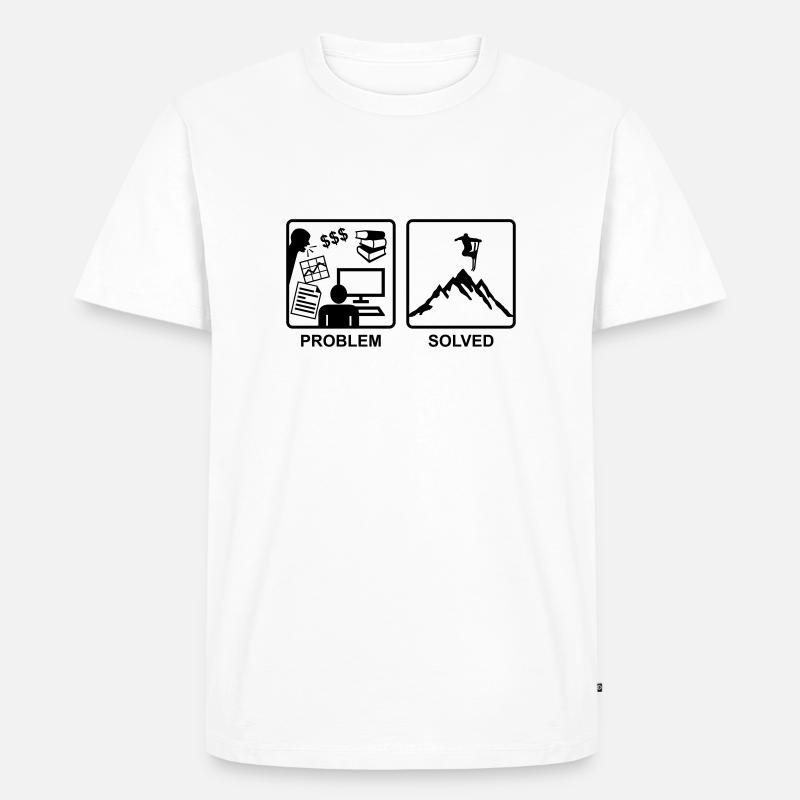 Problem Solved - Skiing - Men's Premium Organic T-Shirt - white