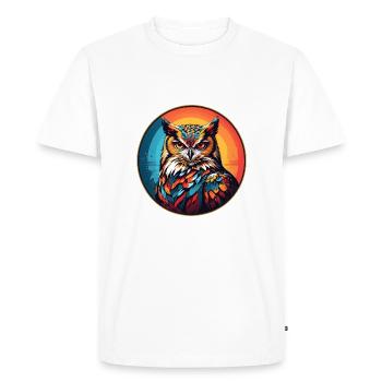 Conception graphique colorée de hibou pour les fans de hiboux - T-shirt Premium bio Homme - blanc - Devant - Nico (187cm)