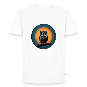 Conception graphique colorée de hibou pour les fans de hiboux - T-shirt Premium bio Homme - blanc - Devant - Nico (187cm)