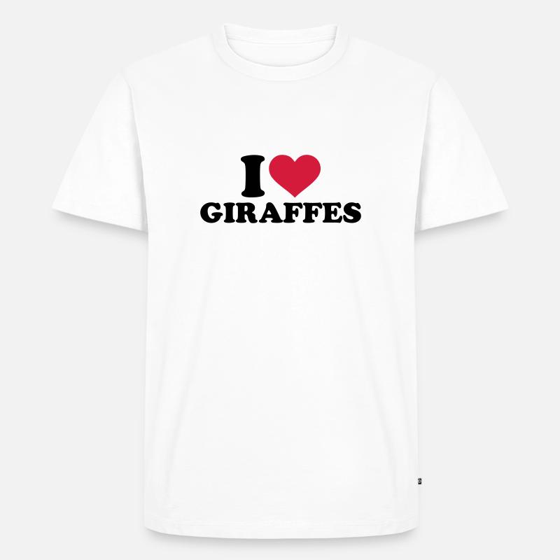 Giraffe - Männer Premium Bio T-Shirt - Weiß