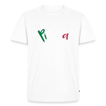 Pizza text lettering logo design italy flag colors - Men's Premium Organic T-Shirt - white - Front - Nico (187cm)