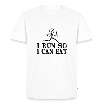 En marche - courir pour manger - T-shirt Premium bio Homme - blanc - Devant - Nico (187cm)