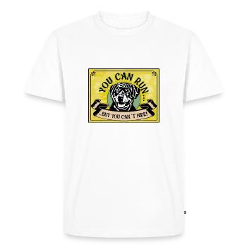 VOUS POUVEZ COURIR MAIS VOUS NE POUVEZ PAS CACHER Rottweiler Nr1 - T-shirt Premium bio Homme - blanc - Devant - Nico (187cm)