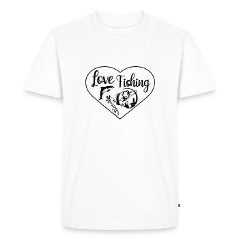 Love Fishing MEILLEUR HOBBY PÊCHE ANGELR FUN - T-shirt Premium bio Homme - blanc - Devant - Nico (187cm)