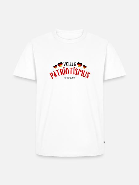 Voller Patriotismus (und Bier) - Männer Premium Bio T-Shirt - Weiß
