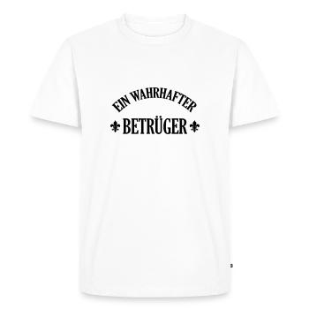 Betrüger Betrügen Betrügerin Mogler Moglerin Spiel - Men's Premium Organic T-Shirt - white - Front - Nico (187cm)