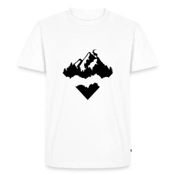 Mountains, Forest and Ibex Triangle - Men's Premium Organic T-Shirt - white - Front - Nico (187cm)
