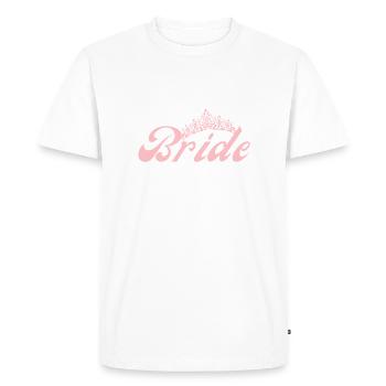 Bride Krone - Future Bride be - Boutique Premium JGA - T-shirt Premium bio Homme - blanc - Devant - Nico (187cm)