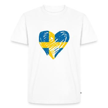 Suède Cœur - T-shirt Premium bio Homme - blanc - Devant - Nico (187cm)