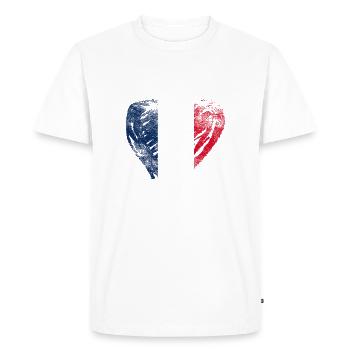 France coeur utilisé look - T-shirt Premium bio Homme - blanc - Devant - Nico (187cm)