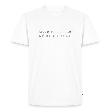 Mode séductrice - T-shirt Premium bio Homme - blanc - Devant - Nico (187cm)