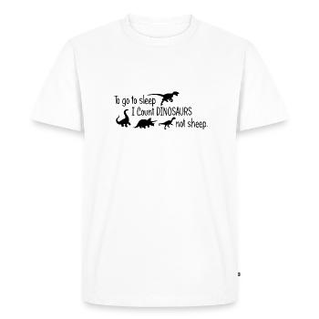Pour dormir, je compte les dinosaures, pas les moutons - T-shirt Premium bio Homme - blanc - Devant - Nico (187cm)