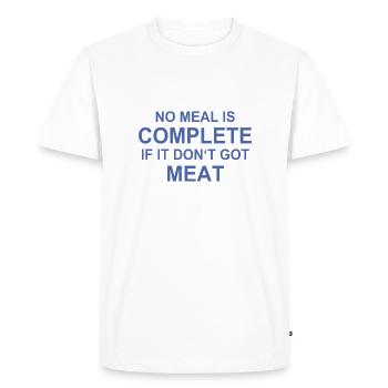 Meat Lover, Grilling, BBQ, Burger, Steak, Chef - Men's Premium Organic T-Shirt - white - Front - Nico (187cm)