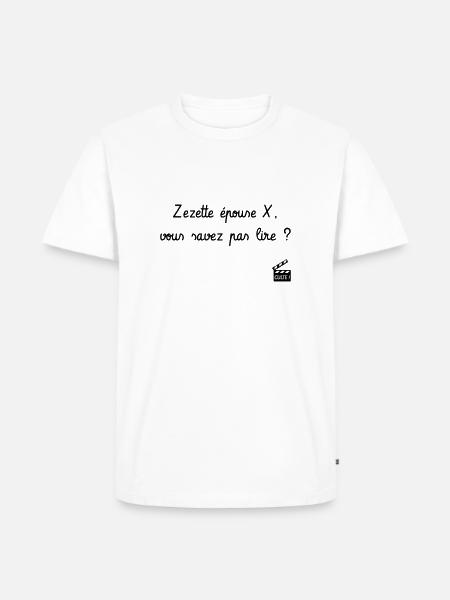 Zezette épouse X ! Le Père Noël est une ordure - T-shirt Premium bio Homme - blanc