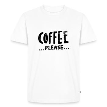Café ... s'il te plaît ... - T-shirt Premium bio Homme - blanc - Devant - Nico (187cm)