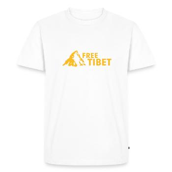 Free Tibet - T-shirt Premium bio Homme - blanc - Devant - Nico (187cm)