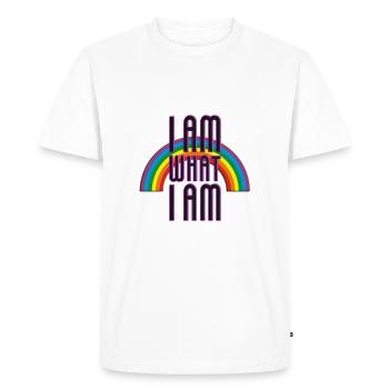 JE SUIS CE QUE JE SUIS - RAINBOW - T-shirt Premium bio Homme - blanc - Devant - Nico (187cm)