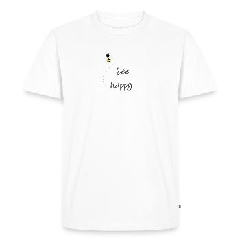 Bee happy gift idea - Men's Premium Organic T-Shirt - white - Front - Nico (187cm)