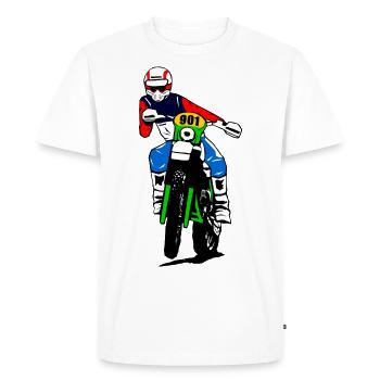 Enduro - offroad - motorcycle terrain sport - Men's Premium Organic T-Shirt - white - Front - Nico (187cm)