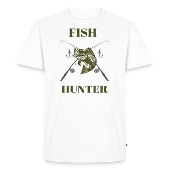 Tshirt Fish Hunter Angler Cadeau - T-shirt Premium bio Homme - blanc - Devant - Nico (187cm)