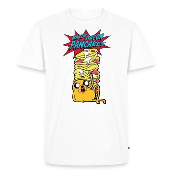 Adventure Time Jake Makin' Bacon Pancakes - Men's Premium Organic T-Shirt - white - Front - Nico (187cm)