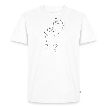 Un dessin au trait visage de femmes - T-shirt Premium bio Homme - blanc - Devant - Nico (187cm)