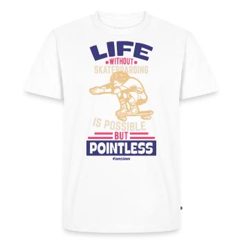 Une vie sans skateboard est possible - T-shirt Premium bio Homme - blanc - Devant - Nico (187cm)