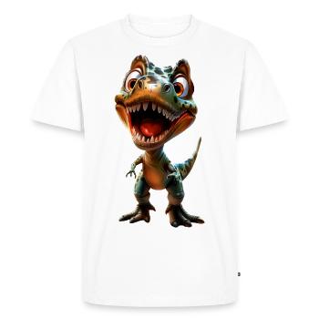 T-Rex Dino #lovely toons - T-shirt Premium bio Homme - blanc - Devant - Nico (187cm)