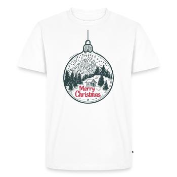 SPREAD MerryChristmas ball - Men's Premium Organic T-Shirt - white - Front - Nico (187cm)
