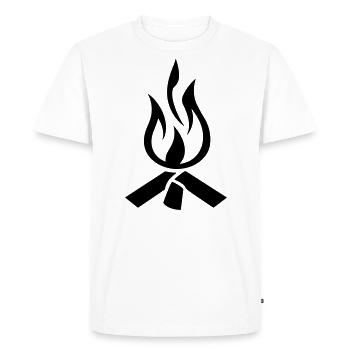 Feu de camp - T-shirt Premium bio Homme - blanc - Devant - Nico (187cm)