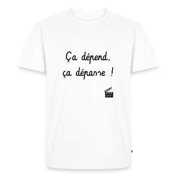 Ça dépend ça dépasse ! Le Père Noël est une ordure - T-shirt Premium bio Homme - blanc - Devant - Nico (187cm)