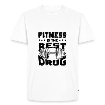 fitness best drug - Men's Premium Organic T-Shirt - white - Front - Nico (187cm)