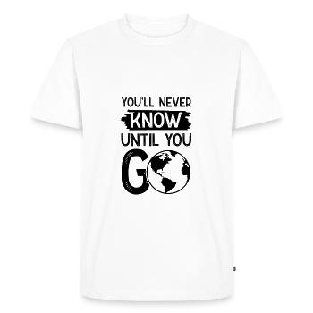 Voyage travel - T-shirt Premium bio Homme - blanc - Devant - Nico (187cm)