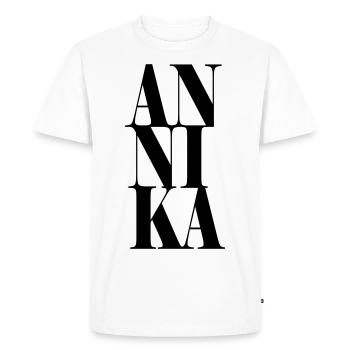 Annika Nom Prénom Police moderne Word Art - T-shirt Premium bio Homme - blanc - Devant - Nico (187cm)