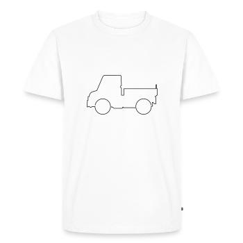 LKW Unimog Gelände Outdoor Transport - Männer Premium Bio T-Shirt - Weiß - Vorne - Nico (187cm)