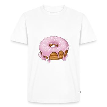Donut pink with sprinkles pastry illustration - Men's Premium Organic T-Shirt - white - Front - Nico (187cm)