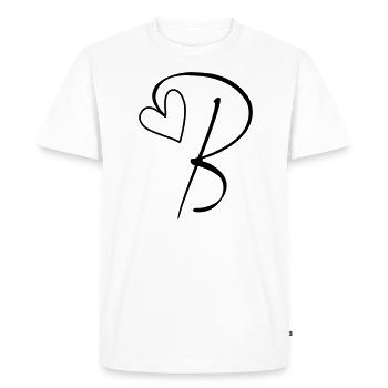 Lettre B Lettre B Calligraphie - T-shirt Premium bio Homme - blanc - Devant - Nico (187cm)
