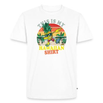 Voici ma chemise hawaïenne - T-shirt Premium bio Homme - blanc - Devant - Nico (187cm)