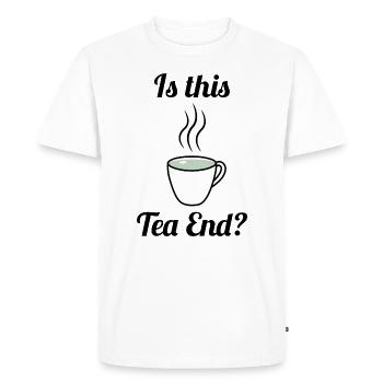 Est-ce qu’il y a ce Tea End ? Tea cup tea time - T-shirt Premium bio Homme - blanc - Devant - Nico (187cm)
