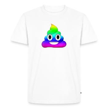Kackhaufen Emoji Rainbow - Men's Premium Organic T-Shirt - white - Front - Nico (187cm)