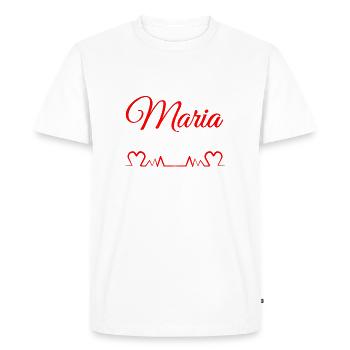 maria, prénom, fille, nom de naissance - T-shirt Premium bio Homme - blanc - Devant - Nico (187cm)