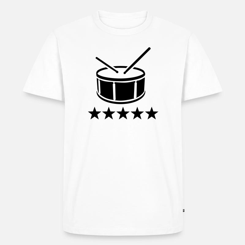 Trommel - Männer Premium Bio T-Shirt - Weiß