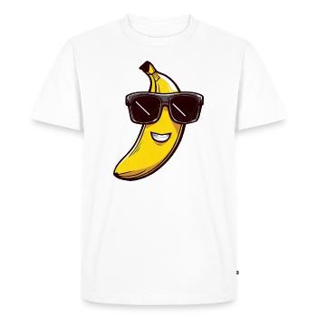 Cool banana with sunglasses - Funny design - Men's Premium Organic T-Shirt - white - Front - Nico (187cm)