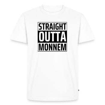 Straight outta Monnem funny Mannheim Statement - Men's Premium Organic T-Shirt - white - Front - Nico (187cm)