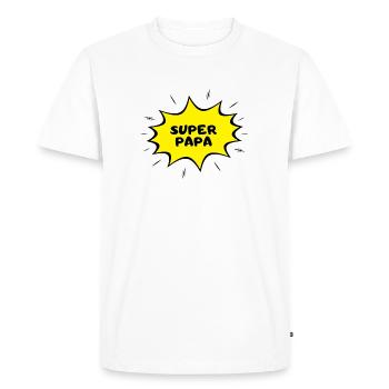 Super dad comic father's day dad heart love - Men's Premium Organic T-Shirt - white - Front - Nico (187cm)