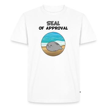 Seal of approval animal lion de mer cartoon drôle - T-shirt Premium bio Homme - blanc - Devant - Nico (187cm)
