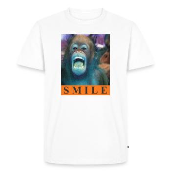 Monkey Smile Orang Utan Graphic - Men's Premium Organic T-Shirt - white - Front - Nico (187cm)
