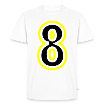 8 Nombre Collège - T-shirt Premium bio Homme - blanc - Devant - Nico (187cm)