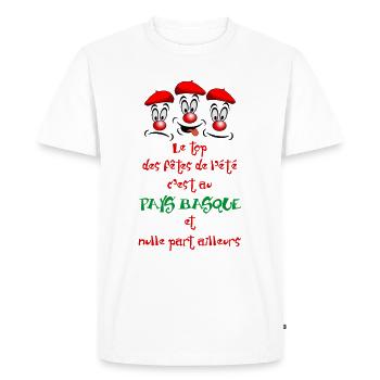 Festayres - pays basque - T-shirt Premium bio Homme - blanc - Devant - Nico (187cm)