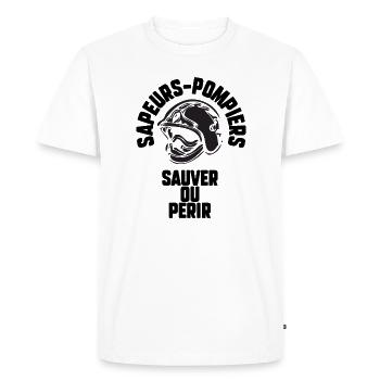 Sapeur pompier - T-shirt Premium bio Homme - blanc - Devant - Nico (187cm)